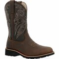 Rocky MonoCrepe 12in Steel Toe Western Boot, CHOCOLATE, M, Size 10 RKW0434